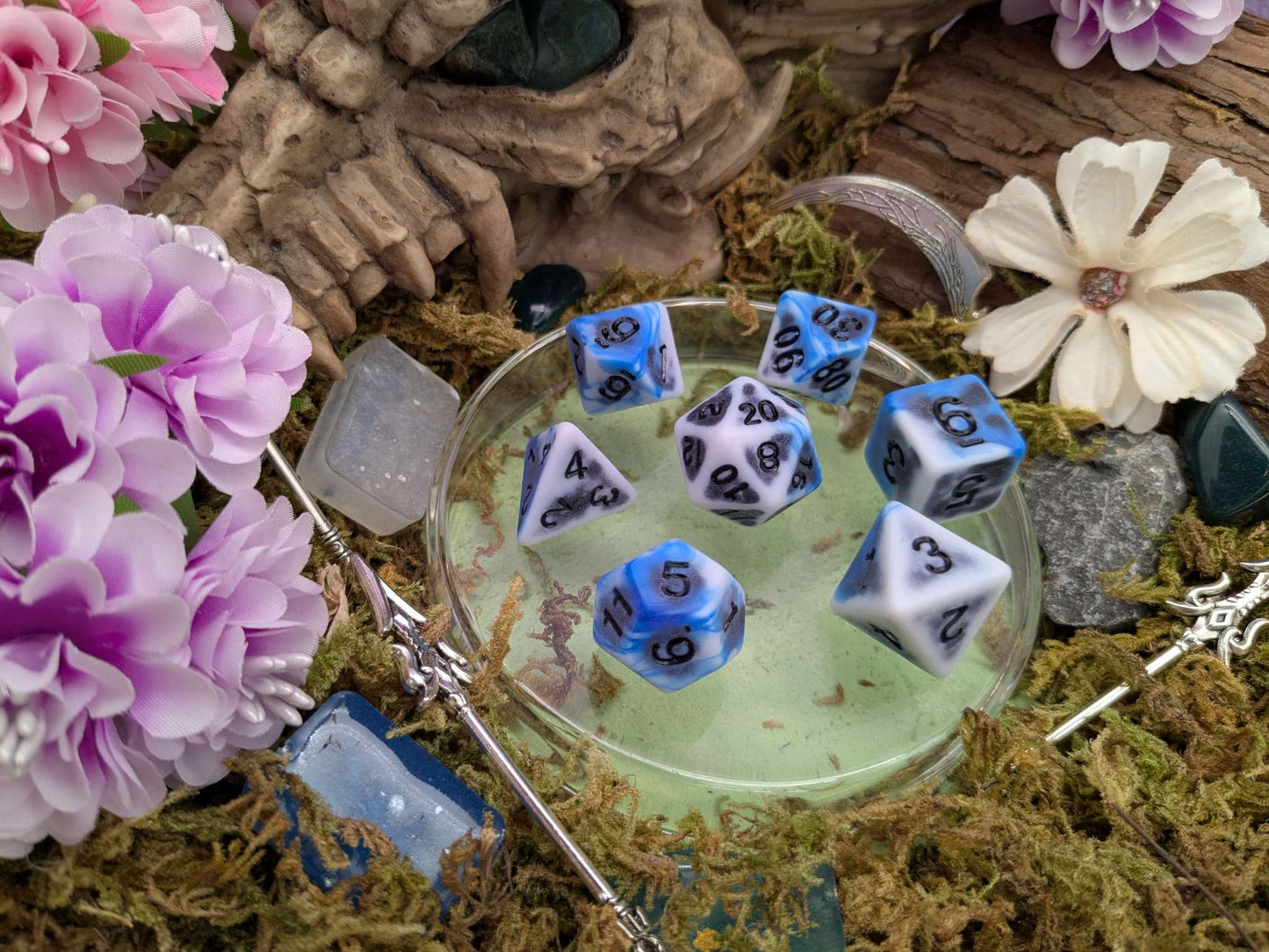 Archaic Dark Blue Dice Set