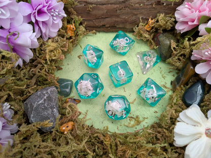 Green Bunny Inclusion Dice Set