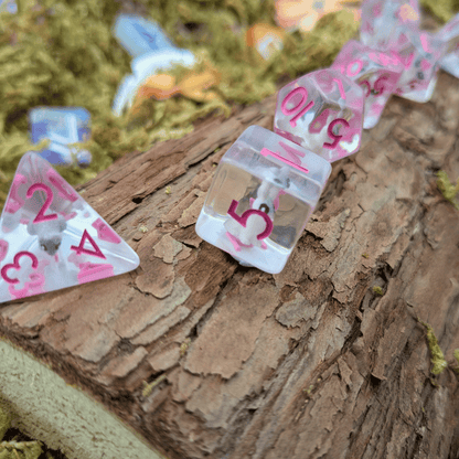 Pink Bunny Inclusion Dice Set