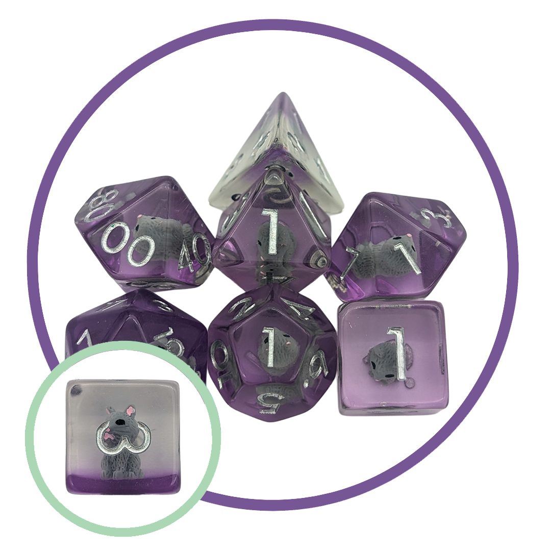 Grey Cat Inclusion Dice Set