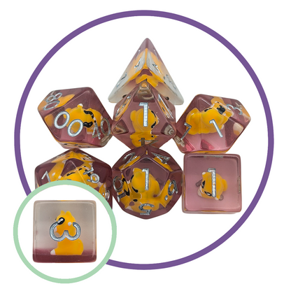 Orange Cat Inclusion Dice Set