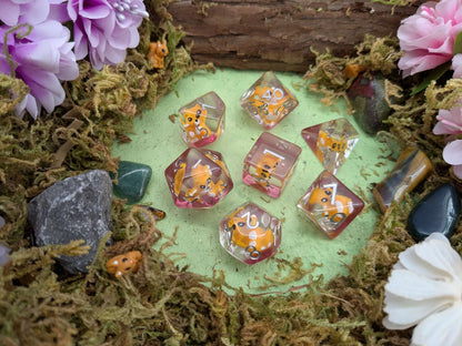 Orange Cat Inclusion Dice Set