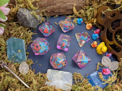 Blue Ducks Inclusion Dice Set