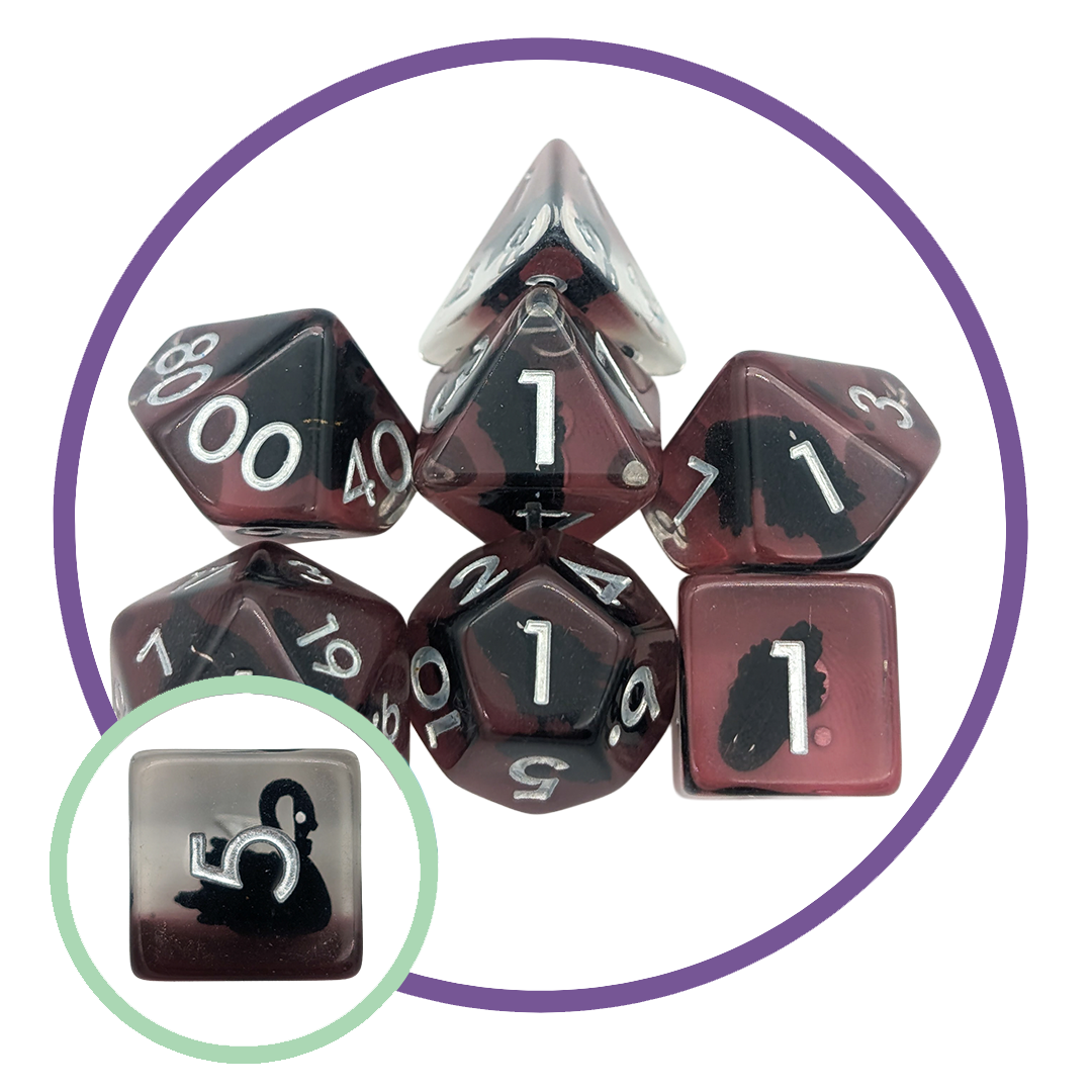 Swan Inclusion Dice Set