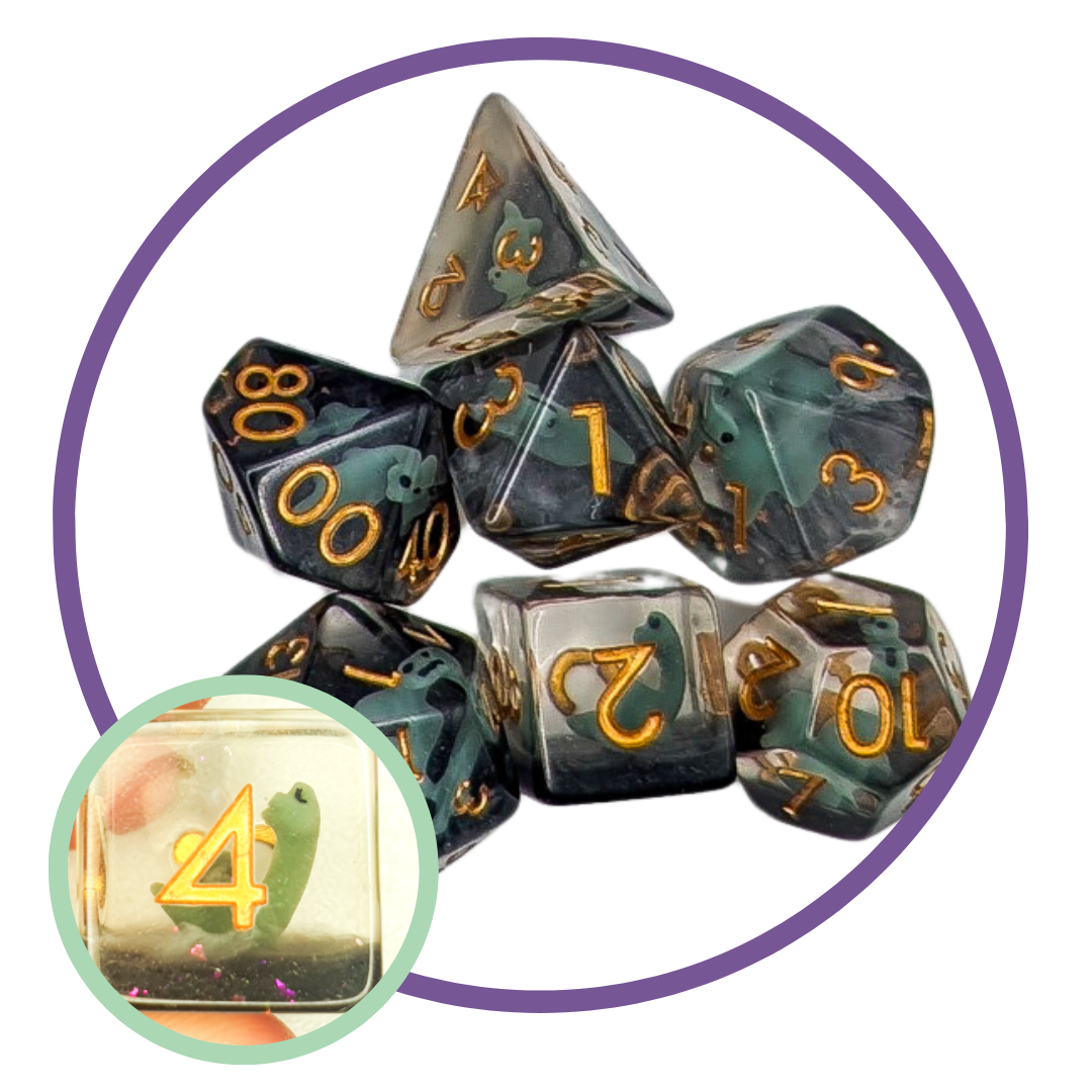 Brontosaurus Inclusion Dice Set
