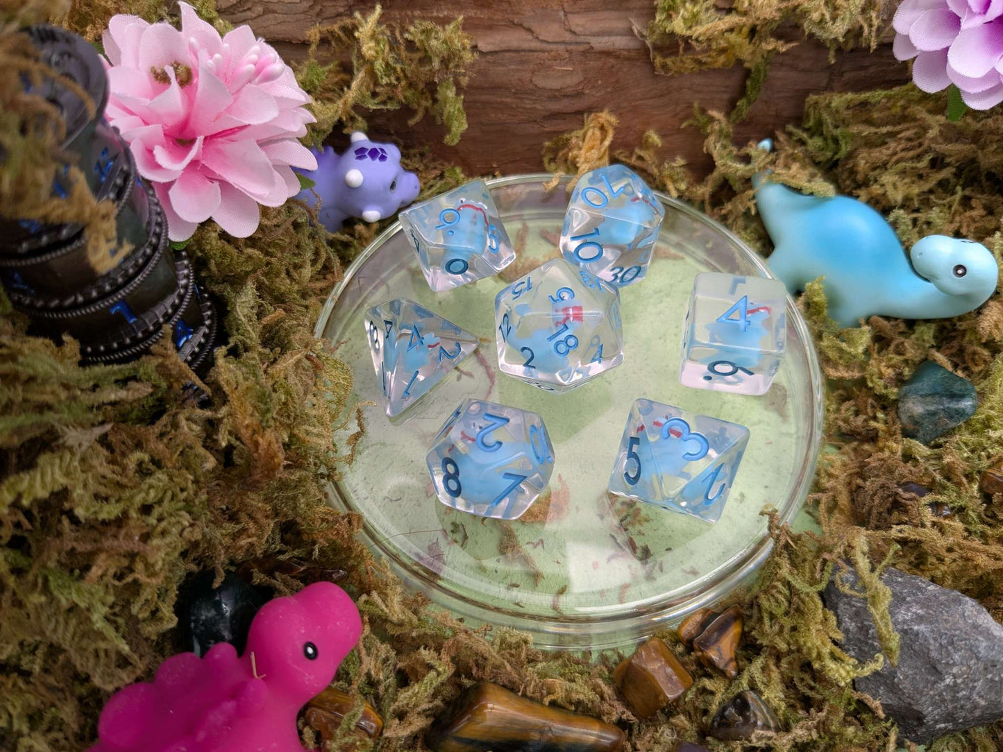 Blue Raptor Inclusion Dice Set