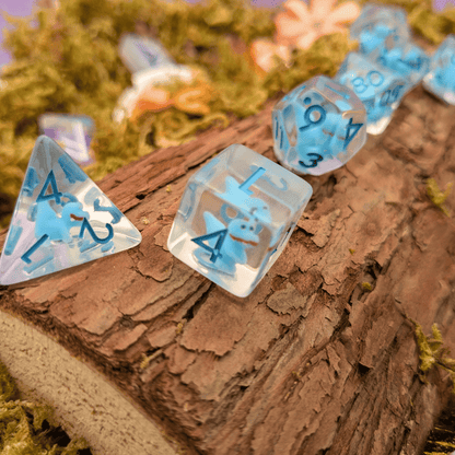 Blue Raptor Inclusion Dice Set
