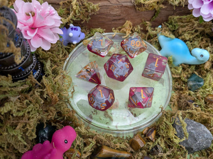 Blue T-Rex Inclusion Dice Set