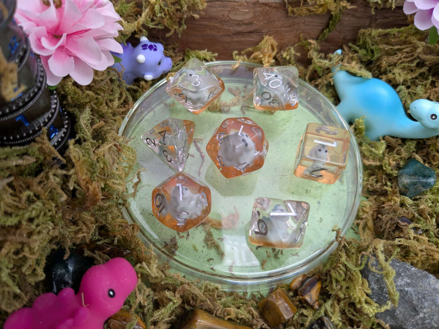 Grey T-Rex Inclusion Dice Set