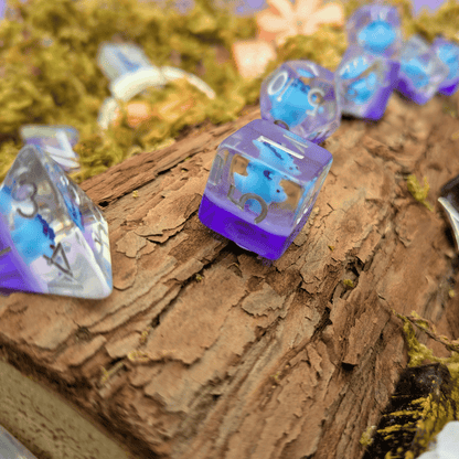 Blue Stegosaurus Inclusion Dice Set
