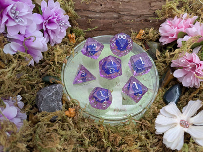 Dark Blue Capped Mushrooms Inclusion Dice Set