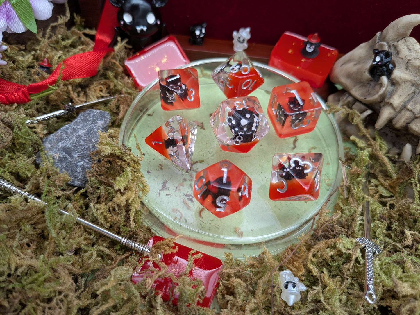 Little Devil Orange Tiefling dice
