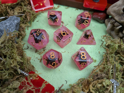 Black Spiders Inclusion Dice Set