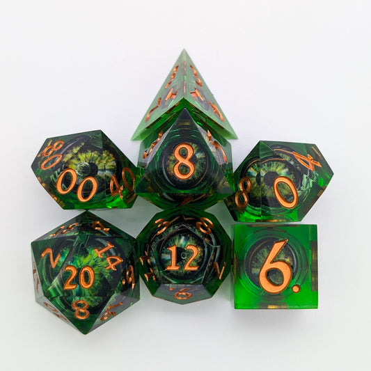Hydra Eye Green Liquid Core Dice Set