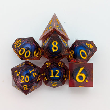 Hydra Eye Pink and Purple Liquid Core Dice Set