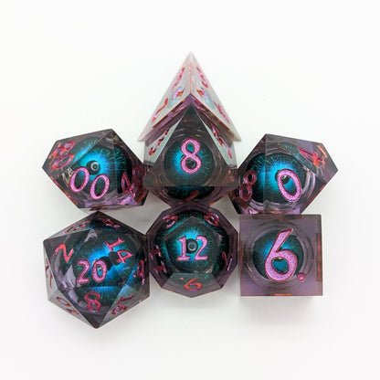 Hydra Purple and Blue Liquid Core Dice Set