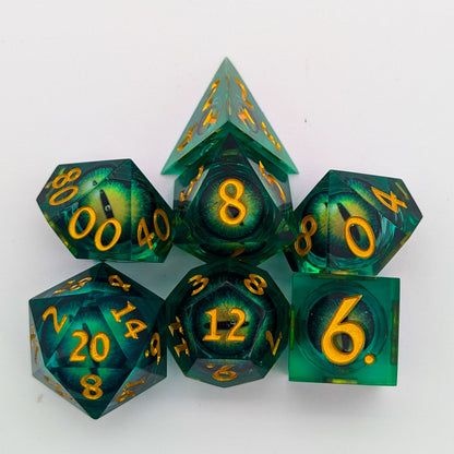 Liquid Core Green Snake Eye Dice