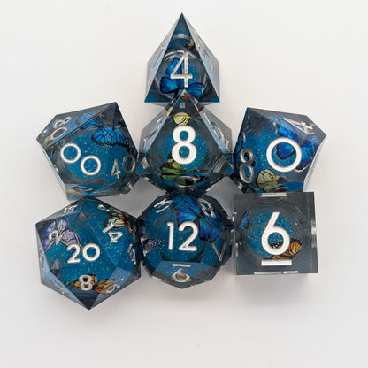Print Butterfly Liquid Core Dice Set