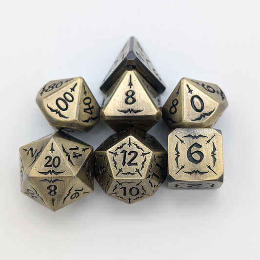 Arcana Gold Metal Core Dice Set