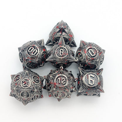 The Executioner’s Throw | Caltrops Splatter Metal Dice