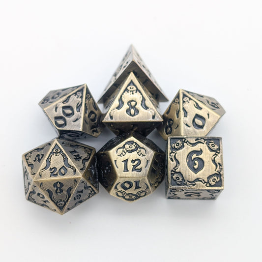The Abyssal Sovereign | Eldritch Gold Metal Dice Set