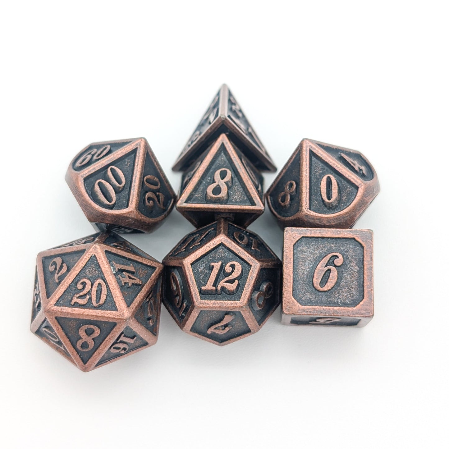 Full Bronze Metal Dice Set