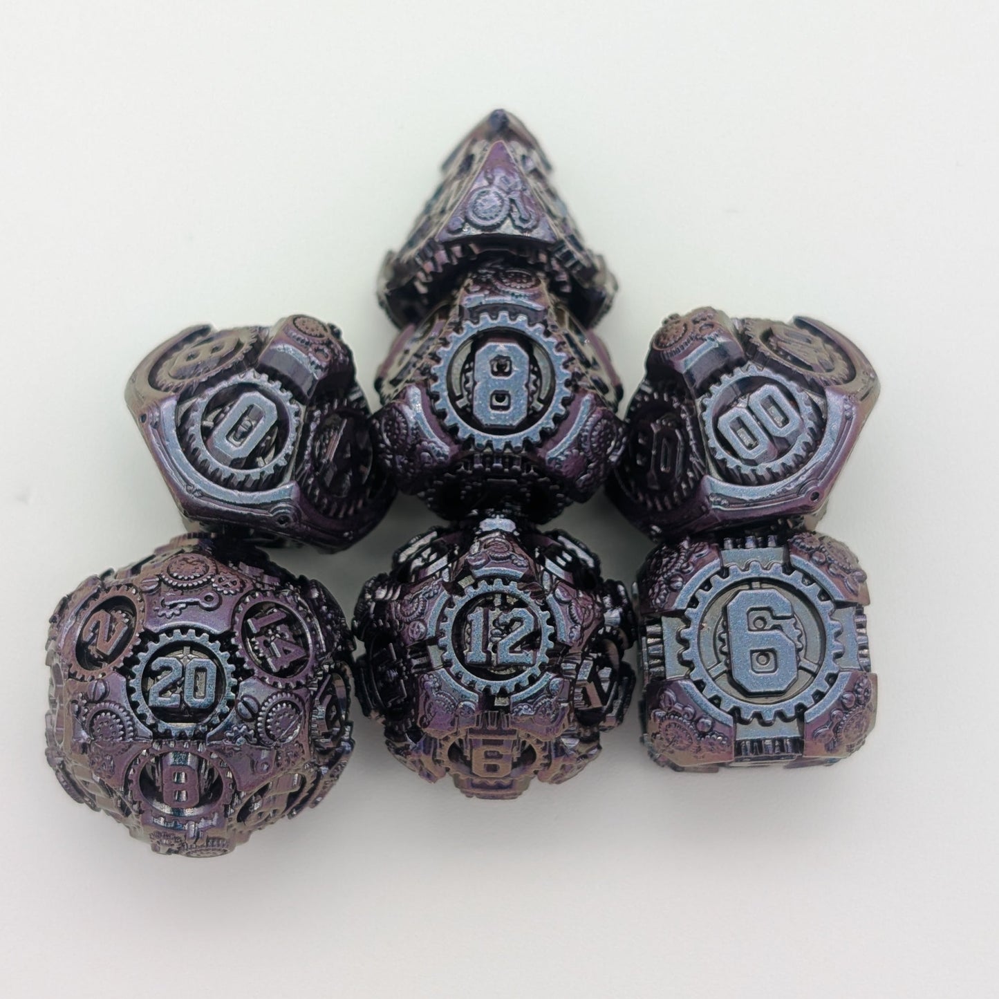 Gears Petrol Metal Core Dice Set