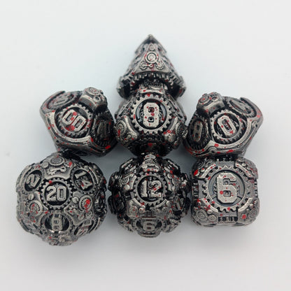 Gears Splatter Metal Core Dice Set