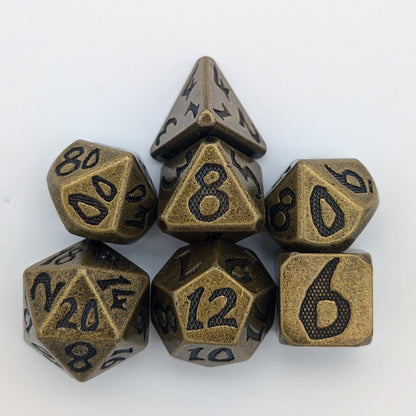 Large Number Brass Metal Core Dice Set