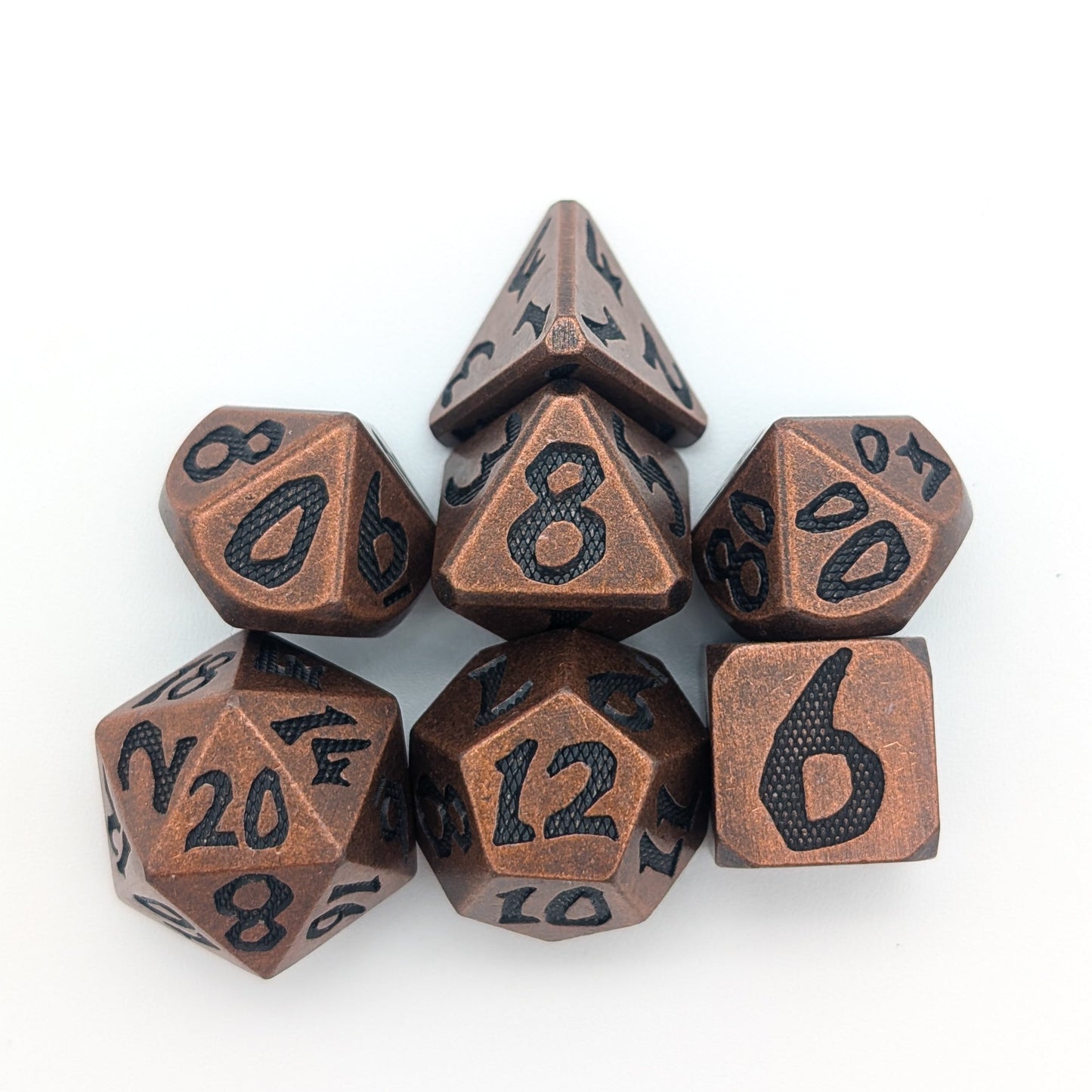 Large Number Copper Metal Core Dice Set
