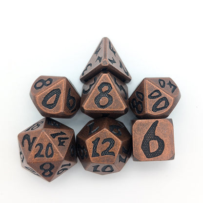 Large Number Copper Metal Core Dice Set