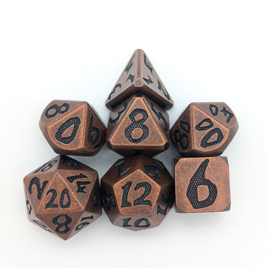 Large Number Copper Metal Core Dice Set