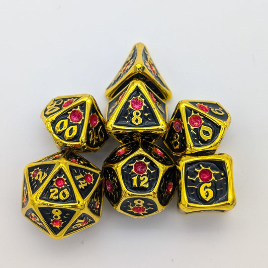 Royal Black Metal Core Dice Set
