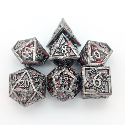 Skeleton Splatter Metal Core Dice Set
