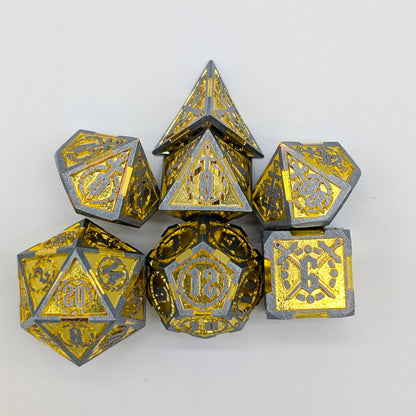 Swords Gold Metal Core Dice Set