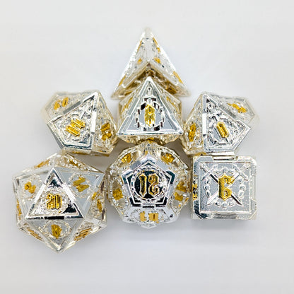 Swords Silver Metal Core Dice Set