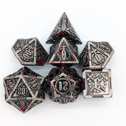 Swords Splatter Metal Core Dice Set
