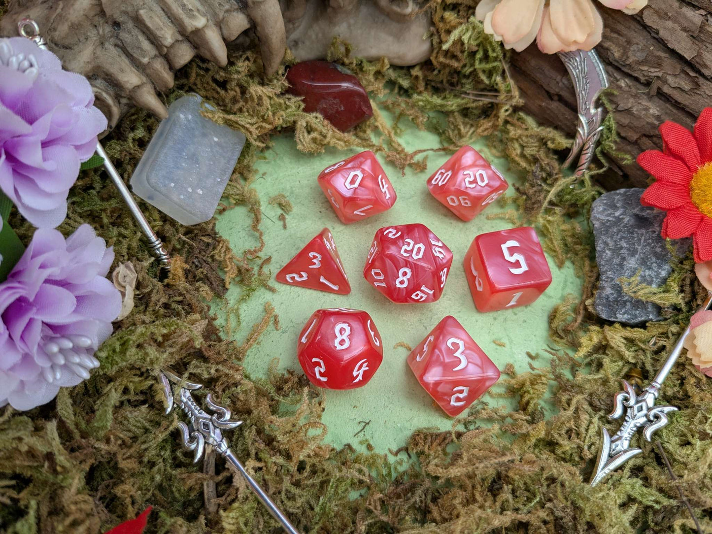 Pink Peach Dice Set