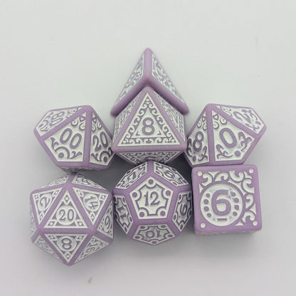 Ornate Lavender Dice Set