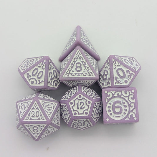 Ornate Lavender Dice Set