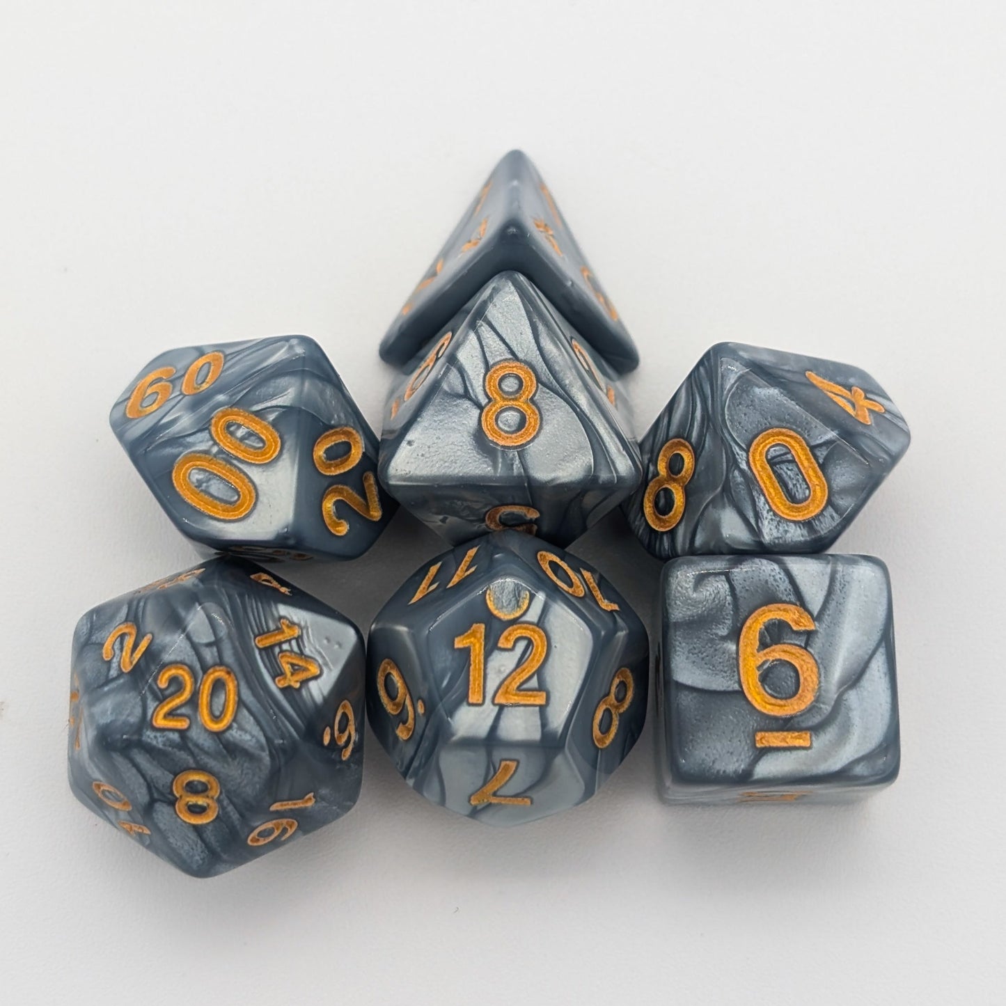 Silver Pearl Dice Set