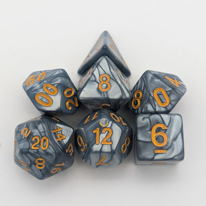Silver Pearl Dice Set