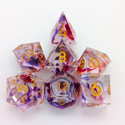 Art Pink and Purple Sharp Dice Set