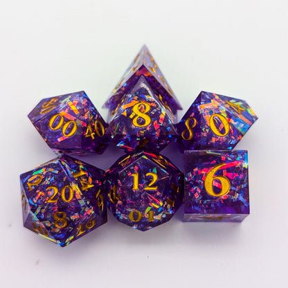 Shine Purple Sharp Dice Set