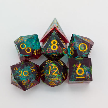 Shine Red and Green Sharp Dice Set