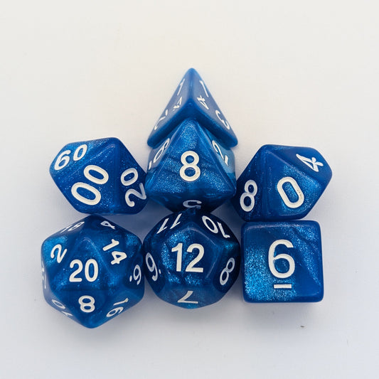 Shimmer Blue Dice Set