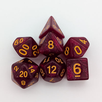 Red Ruby Shimmer Dice Set