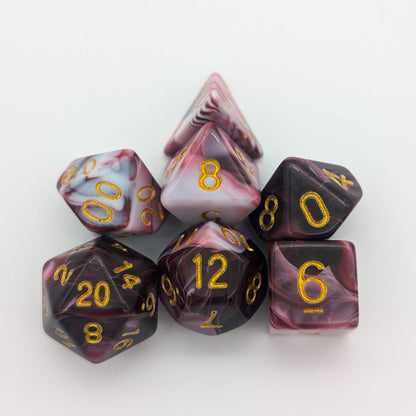 Two Tone Pink White Dice Set