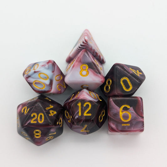 Two Tone Pink White Dice Set