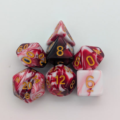 Two Tone Red White Dice Set